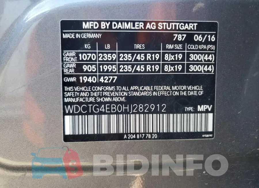 WDCTG4EB0HJ282912 Photo# 12