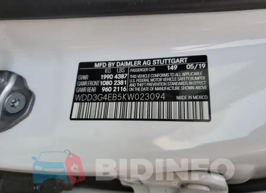 WDD3G4EB5KW023094 Photo# 12