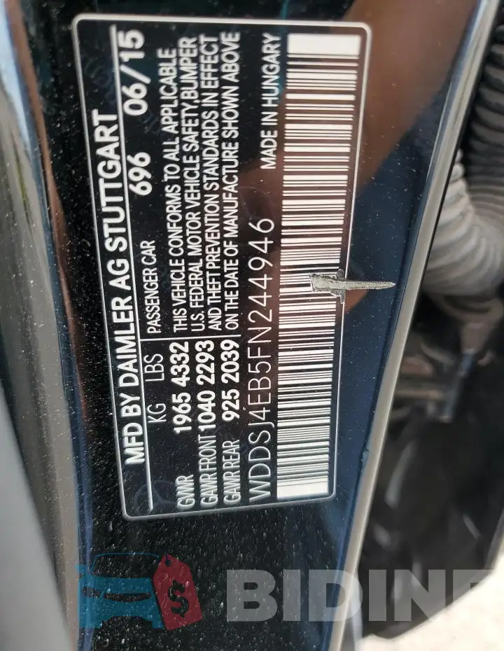 WDDSJ4EB5FN244946 Photo# 12