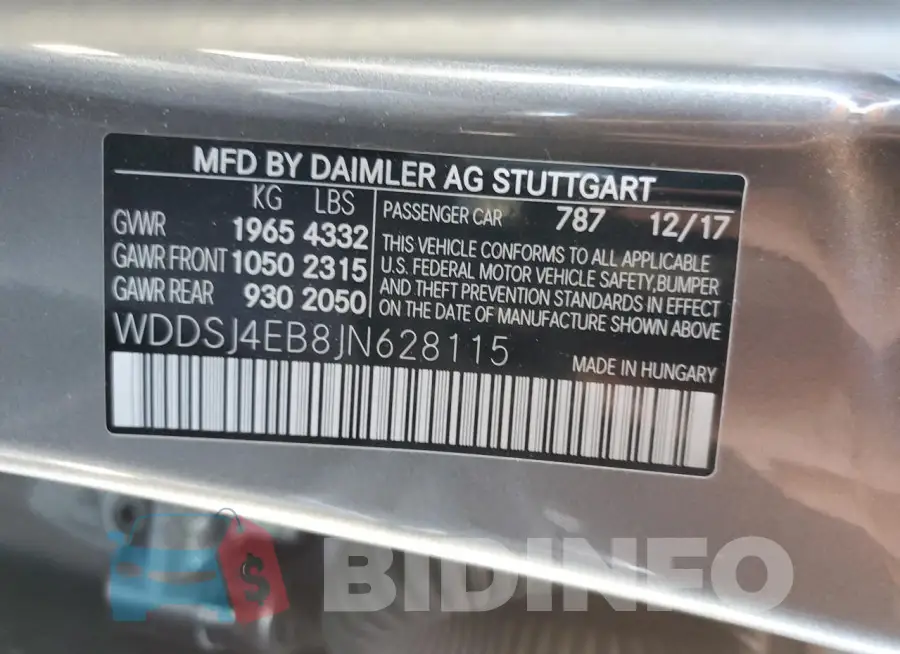 WDDSJ4EB8JN628115 Photo# 12