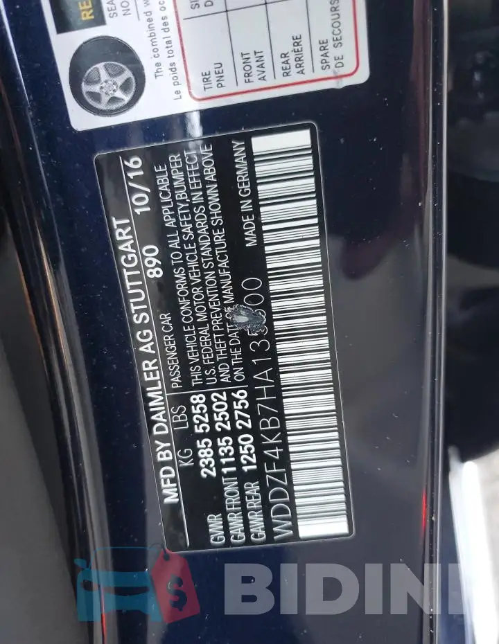 WDDZF4KB7HA135600 Photo# 12