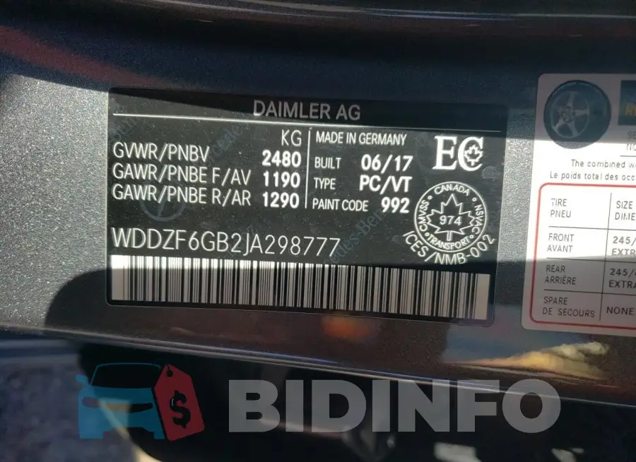 WDDZF6GB2JA298777 Photo# 13