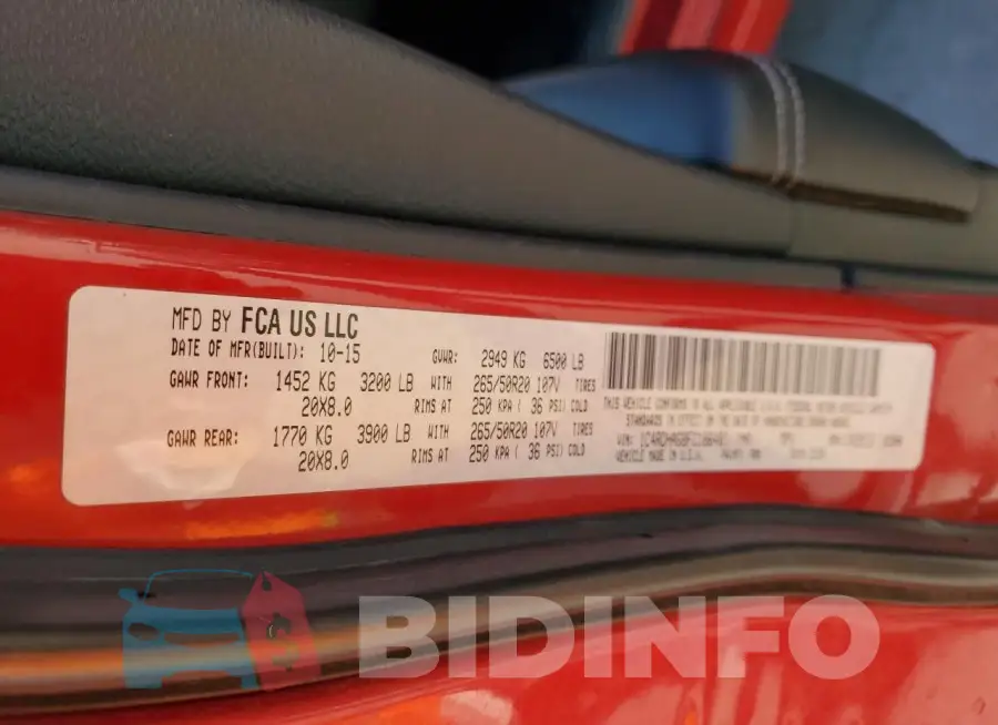 1C4RDHAG8FC186481 Photo# 13