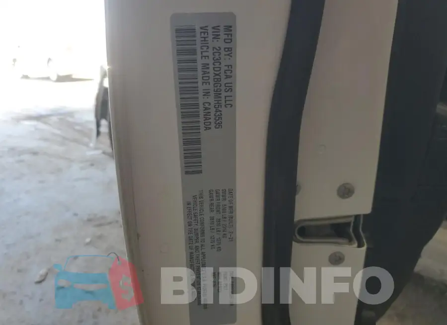 2C3CDXBG9MH543535 Photo# 13