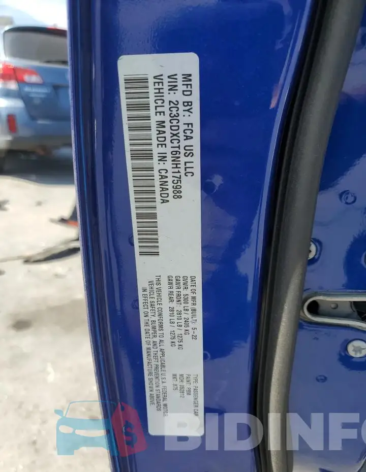 2C3CDXCT6NH175988 Photo# 12