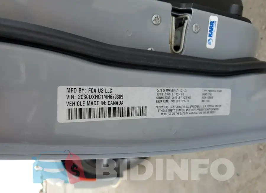 2C3CDXHG1MH679309 Photo# 12