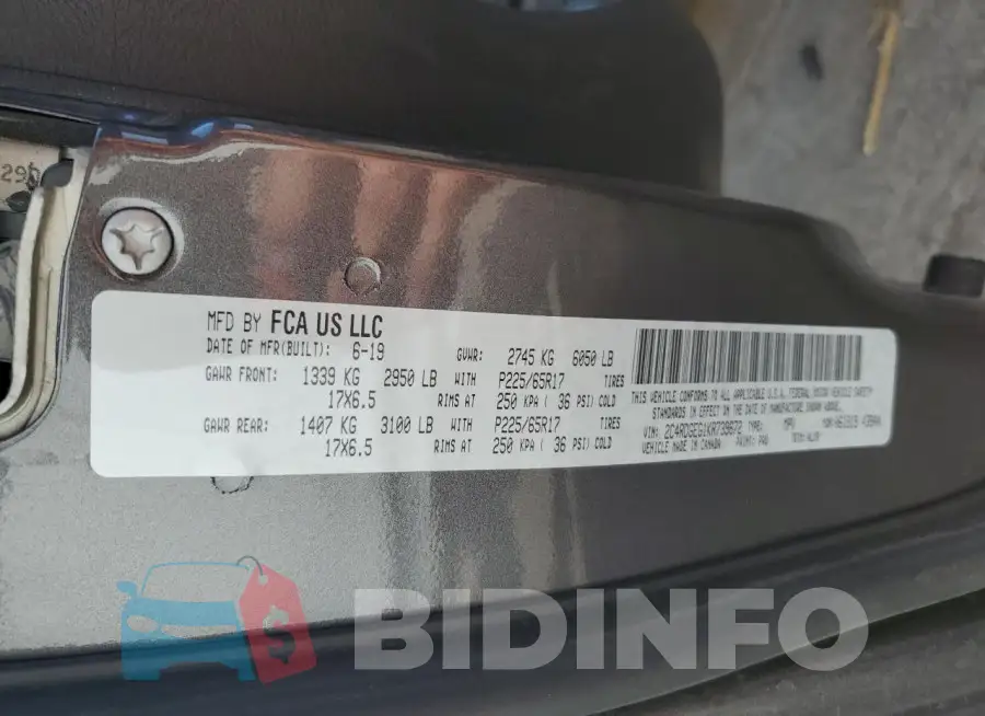 2C4RDGEG1KR739672 Photo# 13