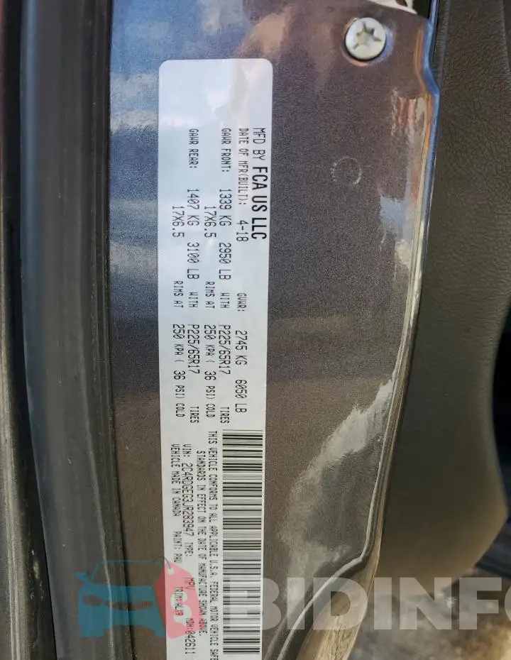 2C4RDGEG3JR283947 Photo# 13