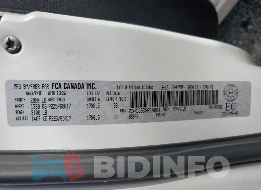 2C4RDGEGXHR878854 Photo# 13