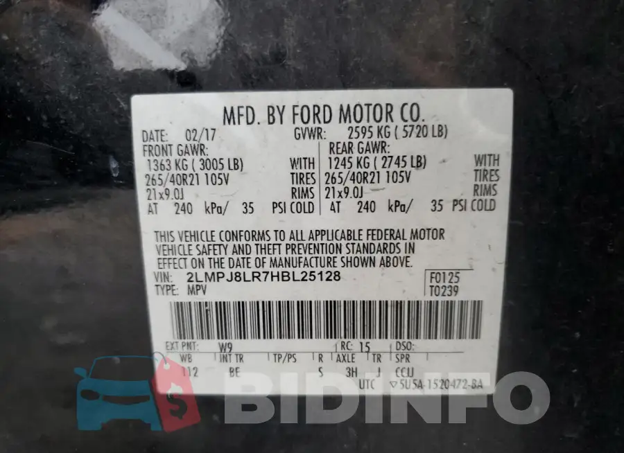 2LMPJ8LR7HBL25128 Photo# 14