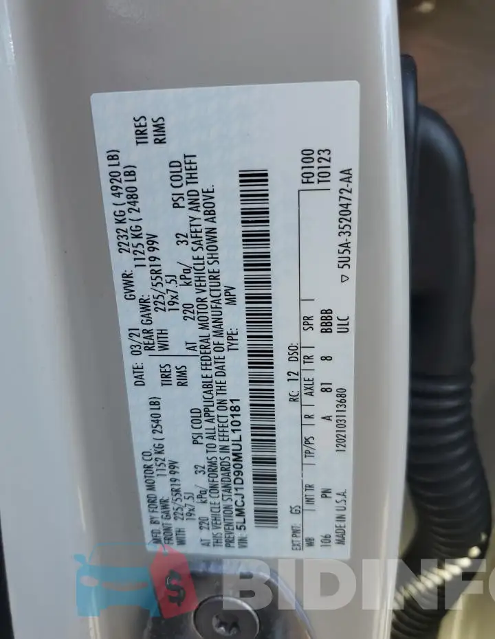 5LMCJ1D90MUL10181 Photo# 13