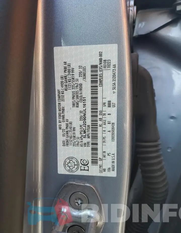 5LMCJ2D90NUL16151 Photo# 13