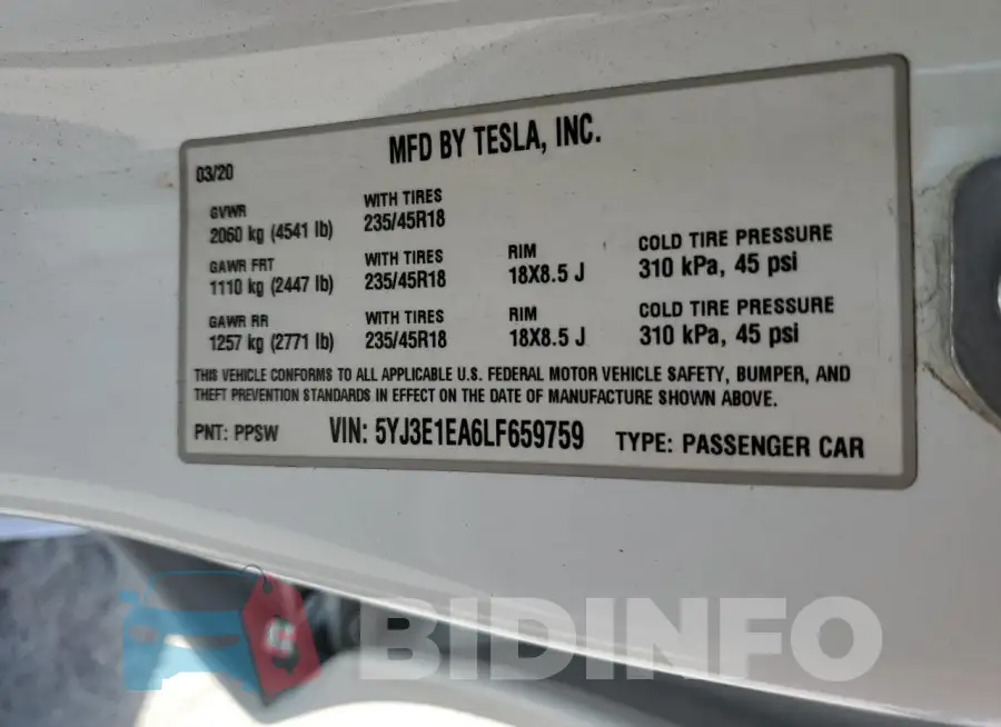 5YJ3E1EA6LF659759 Photo# 13