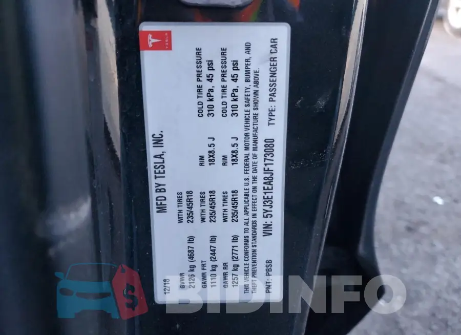 5YJ3E1EA8JF173080 Photo# 13