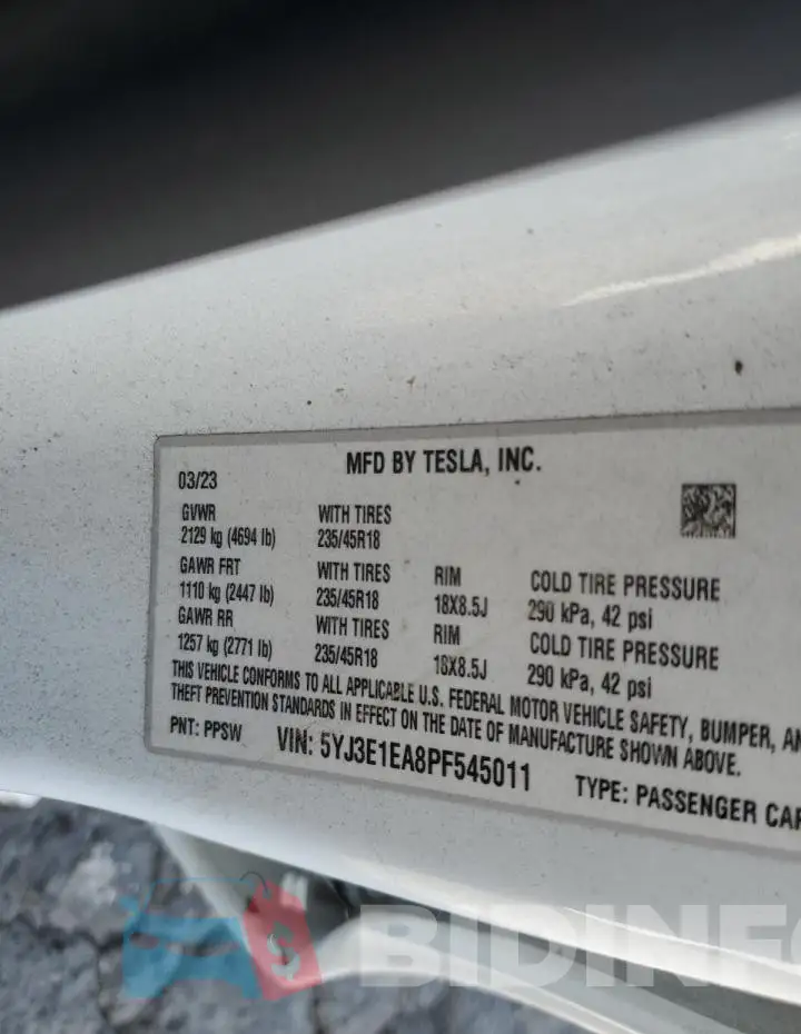 5YJ3E1EA8PF545011 Photo# 12