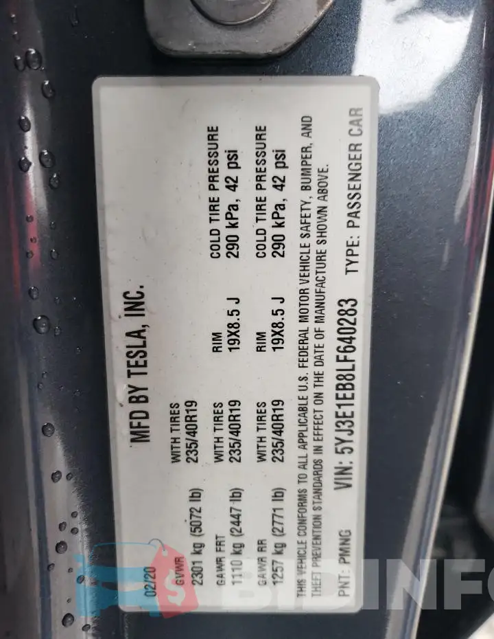 5YJ3E1EB8LF640283 Photo# 12