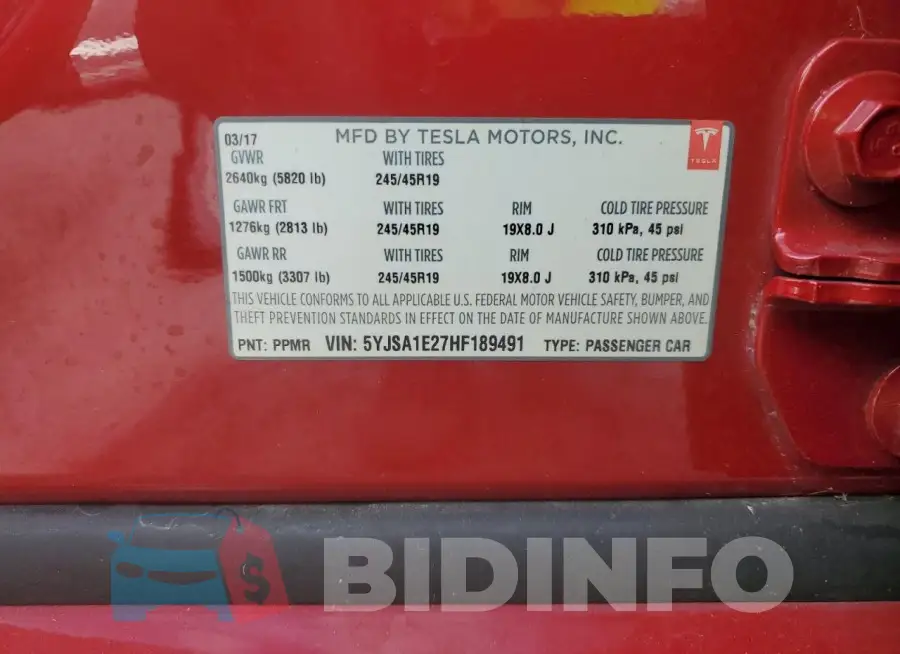5YJSA1E27HF189491 Photo# 12