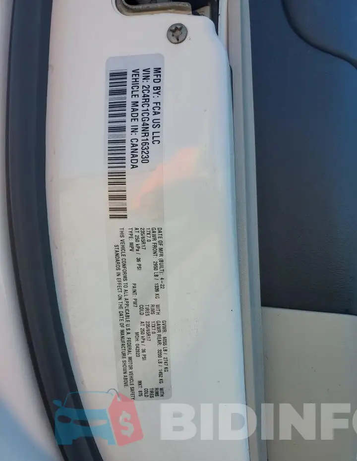 2C4RC1CG4NR163230 Photo# 14