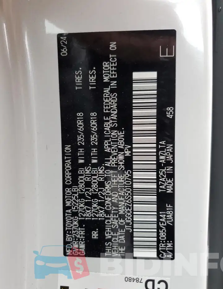JTJGGCEZ6S5010795 Photo# 13