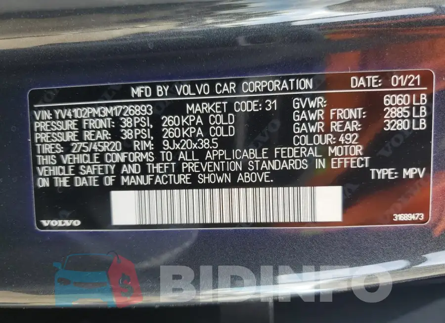 YV4102PM3M1726893 Photo# 13