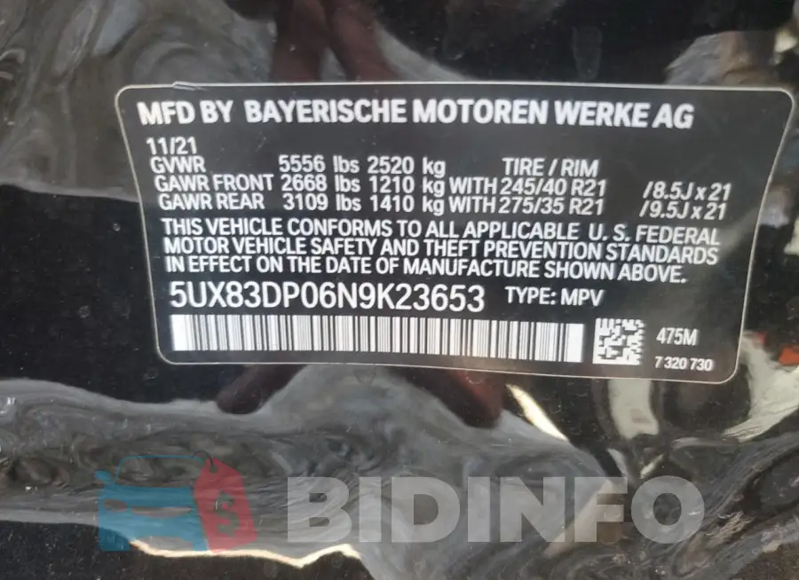 5UX83DP06N9K23653 Photo# 13