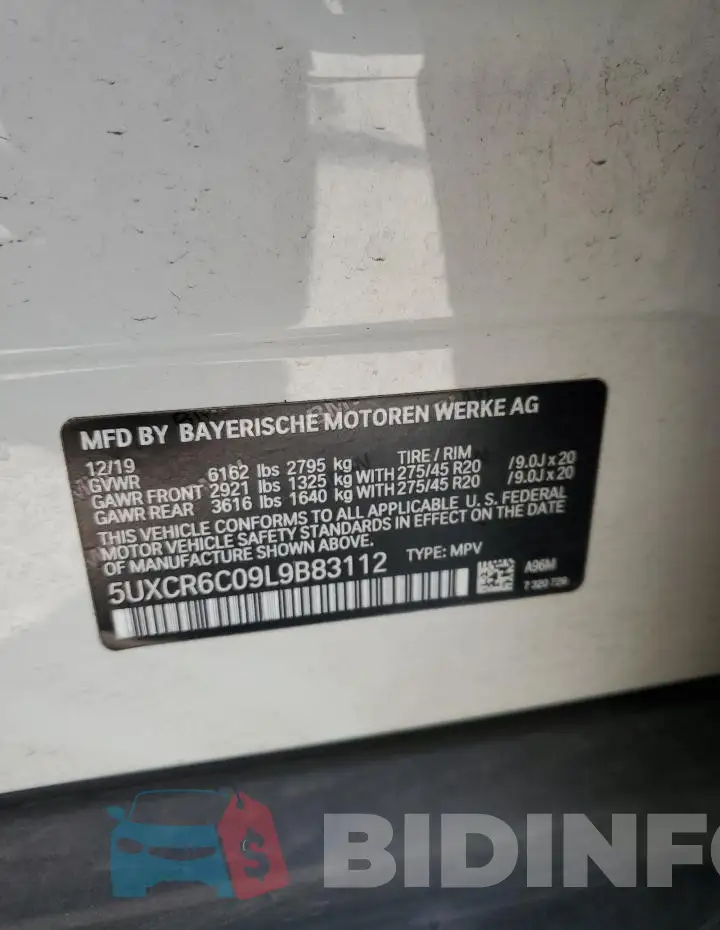 5UXCR6C09L9B83112 Photo# 13