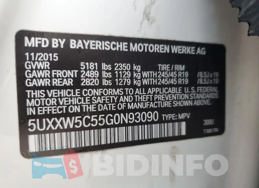 5UXXW5C55G0N93090 Photo# 14