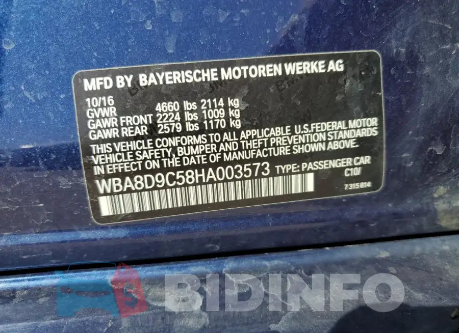 WBA8D9C58HA003573 Photo# 12
