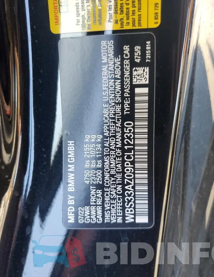 WBS33AZ09PCL12350 Photo# 12