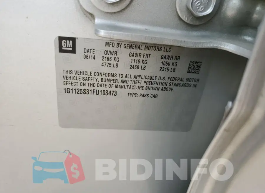 1G1125S31FU103473 Photo# 13