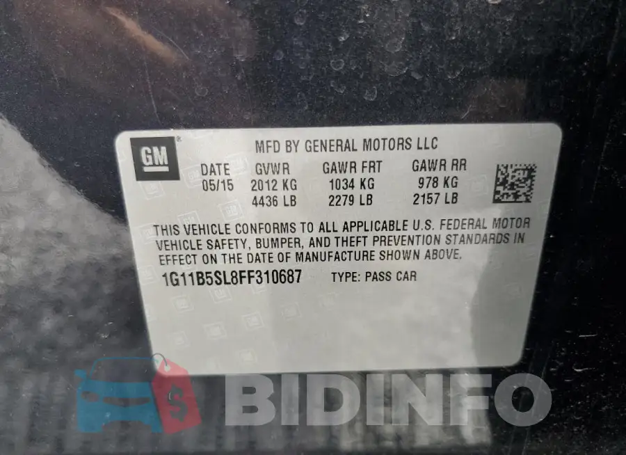 1G11B5SL8FF310687 Photo# 12