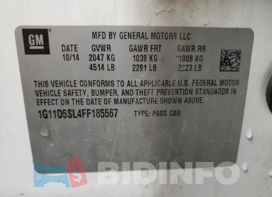 1G11D5SL4FF185567 Photo# 12