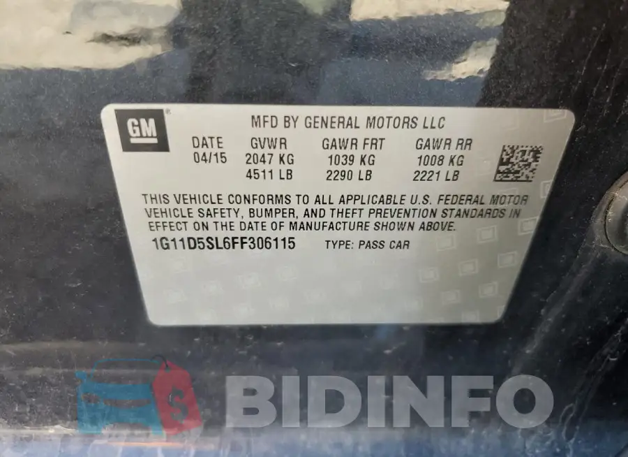 1G11D5SL6FF306115 Photo# 12