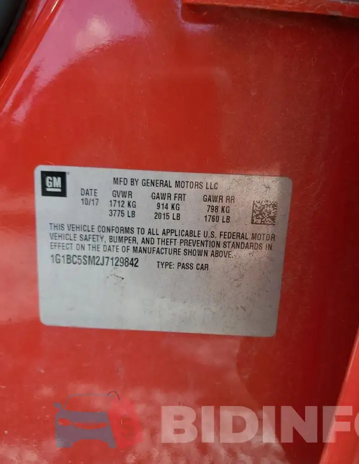 1G1BC5SM2J7129842 Photo# 12