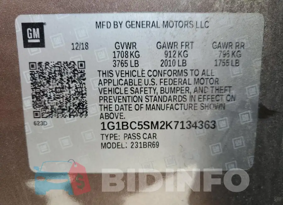 1G1BC5SM2K7134363 Photo# 13