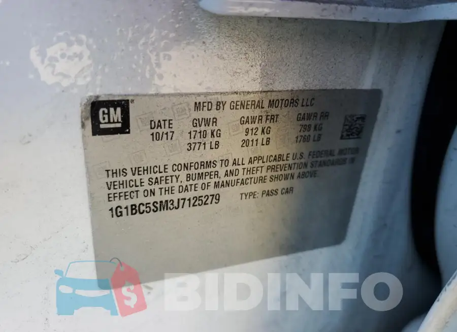 1G1BC5SM3J7125279 Photo# 12