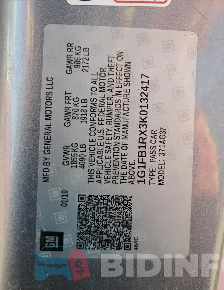 1G1FB1RX3K0132417 Photo# 12