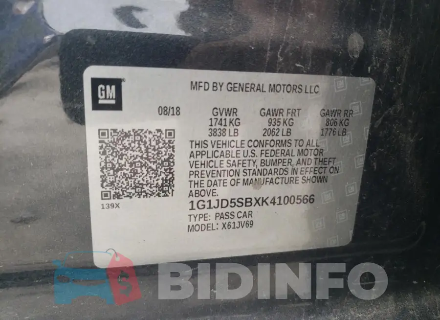 1G1JD5SBXK4100566 Photo# 13