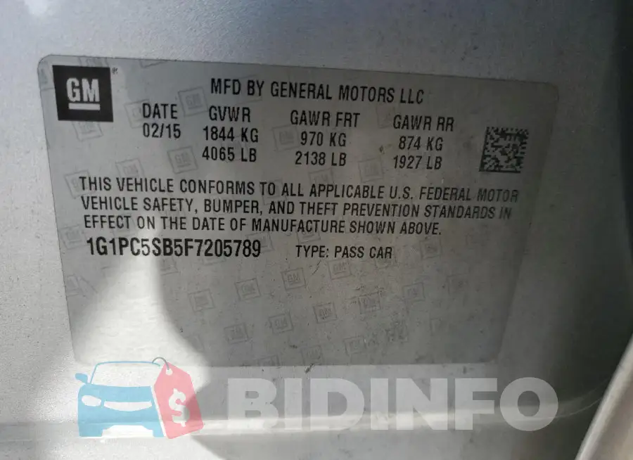 1G1PC5SB5F7205789 Photo# 12