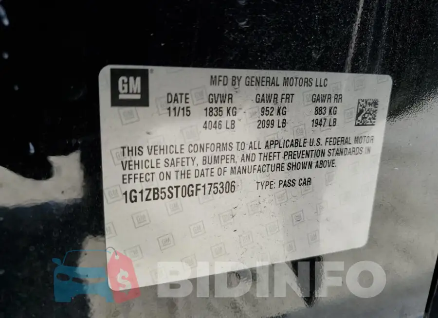1G1ZB5ST0GF175306 Photo# 12