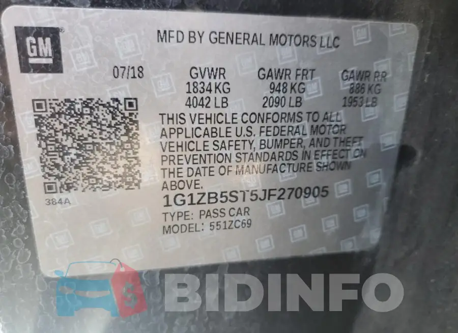 1G1ZB5ST5JF270905 Photo# 12