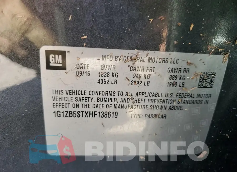 1G1ZB5STXHF138619 Photo# 12