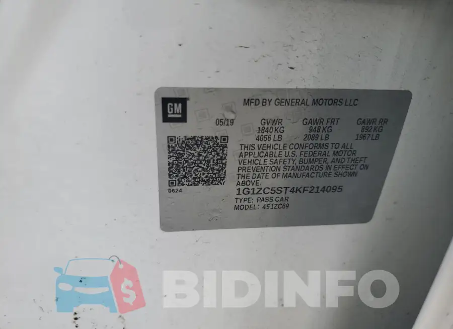 1G1ZC5ST4KF214095 Photo# 12