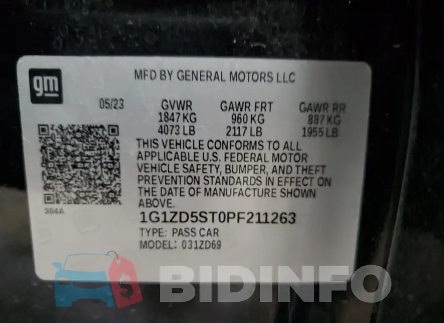 1G1ZD5ST0PF211263 Photo# 12