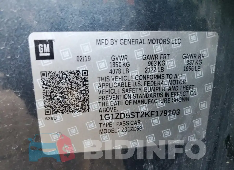 1G1ZD5ST2KF179103 Photo# 12