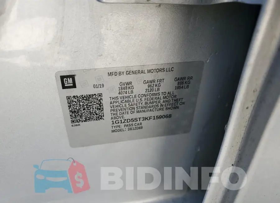 1G1ZD5ST3KF159068 Photo# 13