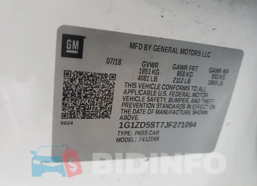 1G1ZD5ST7JF271094 Photo# 13