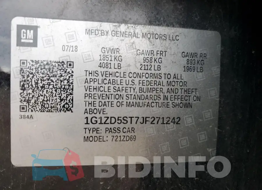 1G1ZD5ST7JF271242 Photo# 12