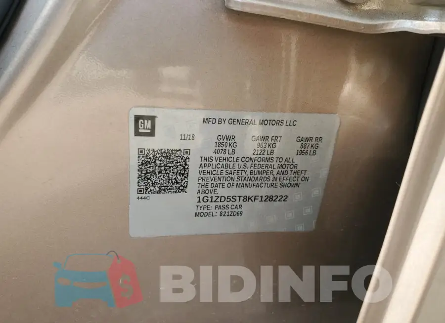 1G1ZD5ST8KF128222 Photo# 12