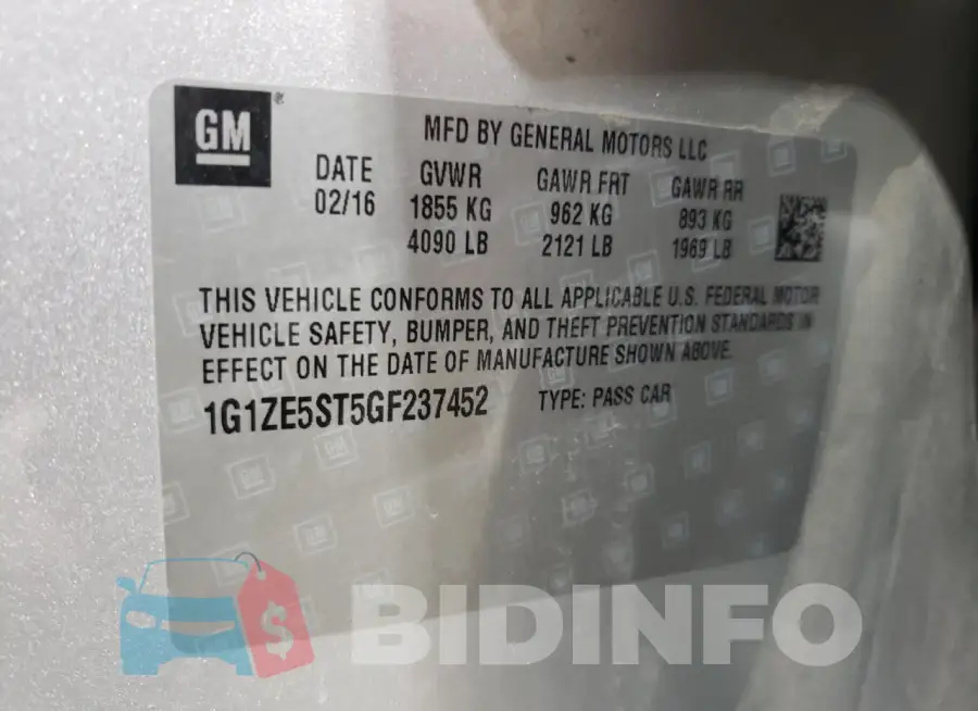 1G1ZE5ST5GF237452 Photo# 12